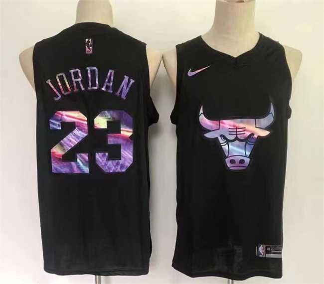 Mens Chicago Bulls #23 Michael Jordan Black Stitched Basketball Jersey